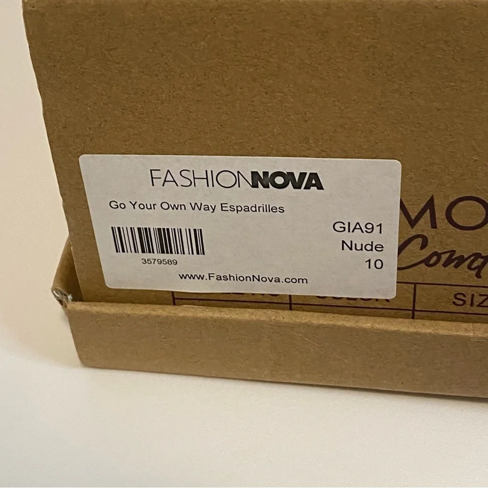 Fashion Nova Go your own way Espadrilles nude slip on studded detail quilted 10